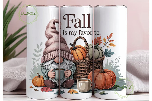 Fall Gnome 20oz Tumbler Wrap Sublimation PixelChick 