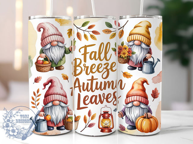 Fall Gnome Autumn Leaves Breeze Tumbler, Autumn Leaves Wrap, Fall Breeze Cup, Gnome Sublimation Design, 20oz Fall Tumbler, Autumn Vibes Tumbler, Cute Fall Mug Sublimation ToriDesigns 