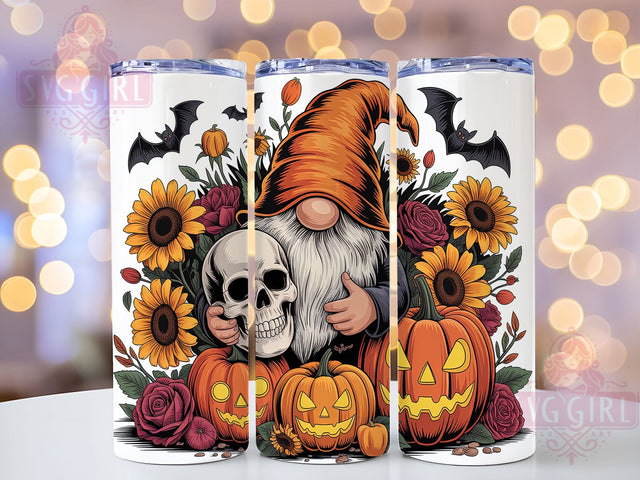 Fall Gnome Floral Pumpkin Tumbler, Floral Pumpkin Cup, Halloween Gnome Wrap, 20Oz Sublimation Design, Autumn Harvest Drinkware, Rustic Fall Tumbler, Cozy Seasonal Mug Sublimation SvggirlplusArt 