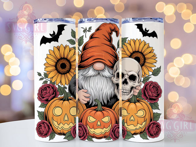 Fall Gnome Floral Pumpkin Tumbler, Floral Pumpkin Cup, Halloween Gnome Wrap, 20Oz Sublimation Design, Autumn Harvest Drinkware, Rustic Fall Tumbler, Cozy Seasonal Mug Sublimation SvggirlplusArt 