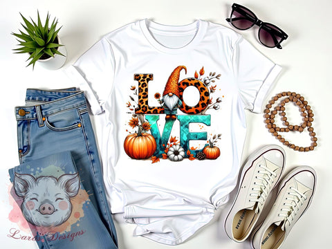 Fall Gnome PNG, Hello Fall, Autumn Decor, Sublimation Design, Digital Download, Love Gnome, Fall Art, Seasonal Craft Sublimation Lara' s Designs 