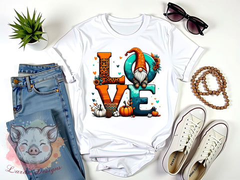 Fall Gnome PNG, Hello Fall, Autumn Decor, Sublimation Design, Digital Download, Love Gnome, Fall Art, Seasonal Craft Sublimation Lara' s Designs 