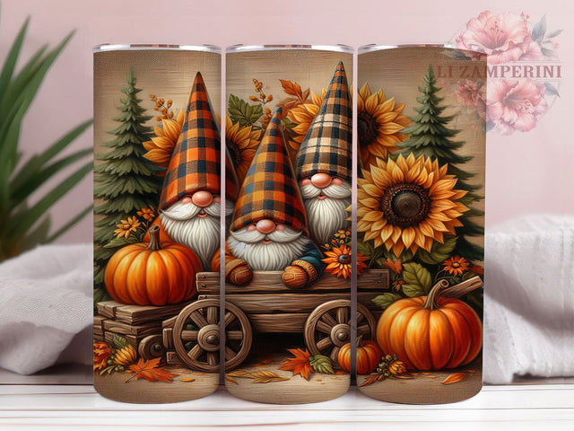 Fall Gnome Pumpkin Cart Harvest Tumbler, Pumpkin Cart Wrap, Autumn Sublimation PNG, 20oz Harvest Mug, Rustic Gnome Cup, Cozy Fall Drinkware, Thanksgiving Tumbler Design Sublimation Li Zamperini 