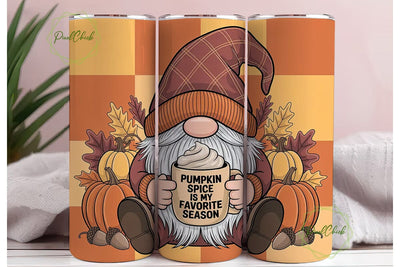 Fall Gnome & Pumpkin Spice 20oz Tumbler Sublimation PixelChick 