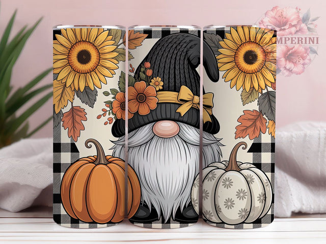 Fall Gnome Sunflower Pumpkin Autumn Tumbler, Sunflower Pumpkin Cup Wrap, 20Oz Sublimation Design, Autumn Gnome Drinkware, Cozy Fall Coffee Cup, Rustic Pumpkin Tumbler, Harvest Sunflower Mug Sublimation Li Zamperini 