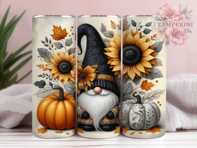 Fall Gnome Sunflower Pumpkin Autumn Tumbler, Sunflower Pumpkin Cup Wrap, 20Oz Sublimation Design, Autumn Gnome Drinkware, Cozy Fall Coffee Cup, Rustic Pumpkin Tumbler, Harvest Sunflower Mug Sublimation Li Zamperini 