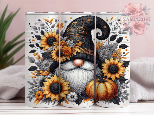 Fall Gnome Sunflower Pumpkin Autumn Tumbler, Sunflower Pumpkin Cup Wrap, 20Oz Sublimation Design, Autumn Gnome Drinkware, Cozy Fall Coffee Cup, Rustic Pumpkin Tumbler, Harvest Sunflower Mug Sublimation Li Zamperini 