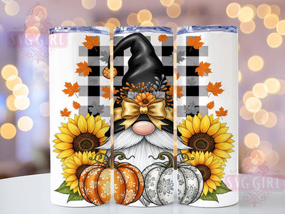 Fall Gnome Sunflower Pumpkin Tumbler, Sunflower Pumpkin Wrap, 20Oz Sublimation Design, Autumn Gnome Cup, Rustic Fall Drinkware, Pumpkin Sunflower Tumbler, Seasonal Coffee Wrap Sublimation SvggirlplusArt 
