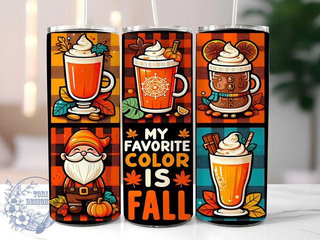 Fall Gnome Tumbler, Autumn Drinkware, 20oz Tumbler, Sublimation Design, Fall Decor, Seasonal Mug, Gnome Lover Gift, Personalized Tumbler Sublimation ToriDesigns 