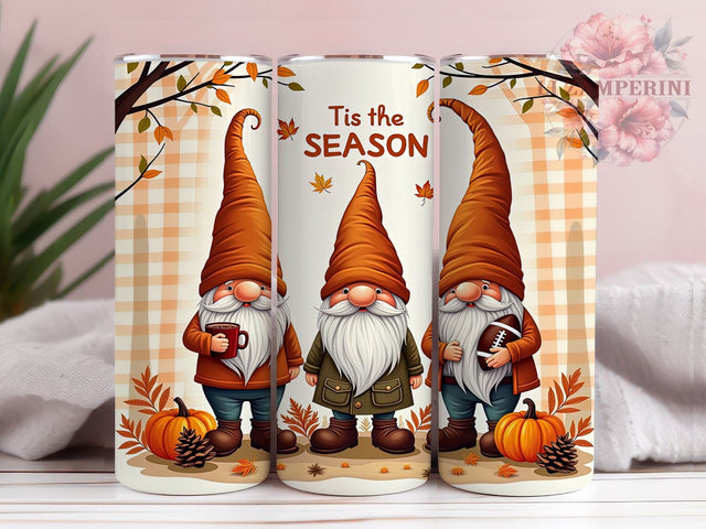 Fall Gnomes 20 oz Skinny Tumbler Sublimation Design, Straight & Tapered Tumbler Png, Tis the Season Tumbler Png, Digital Download PNG Sublimation Li Zamperini 
