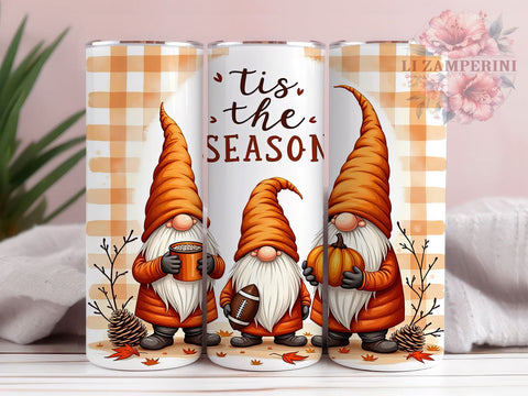 Fall Gnomes 20 oz Skinny Tumbler Sublimation Design, Straight & Tapered Tumbler Png, Tis the Season Tumbler Png, Digital Download PNG Sublimation Li Zamperini 