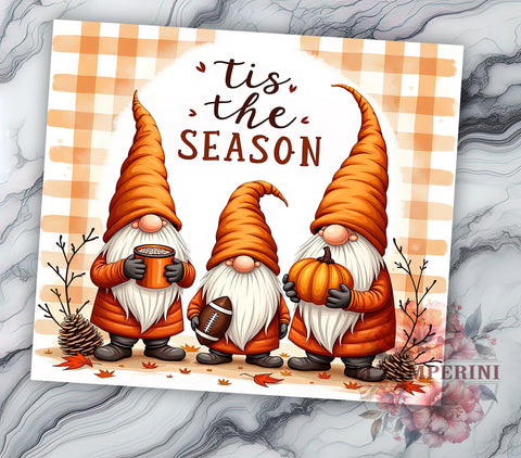 Fall Gnomes 20 oz Skinny Tumbler Sublimation Design, Straight & Tapered Tumbler Png, Tis the Season Tumbler Png, Digital Download PNG Sublimation Li Zamperini 