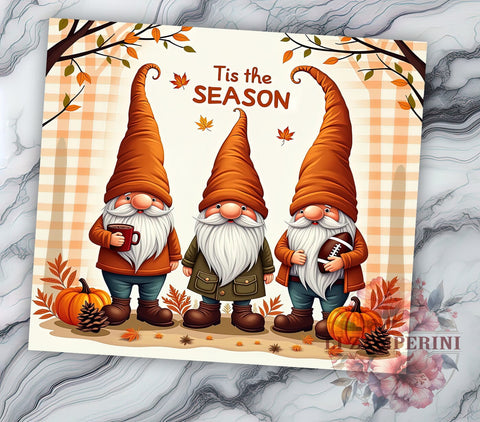 Fall Gnomes 20 oz Skinny Tumbler Sublimation Design, Straight & Tapered Tumbler Png, Tis the Season Tumbler Png, Digital Download PNG Sublimation Li Zamperini 