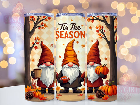 Fall Gnomes 20oz Tumbler Wrap Sublimation Design, Straight Tapered Tumbler Wrap, Tis the Season Tumbler Png, Instant Digital Download Sublimation SvggirlplusArt 