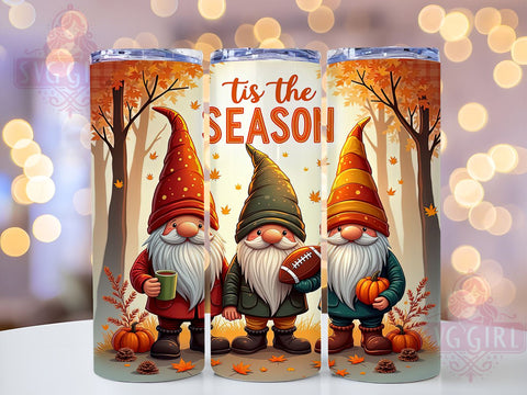 Fall Gnomes 20oz Tumbler Wrap Sublimation Design, Straight Tapered Tumbler Wrap, Tis the Season Tumbler Png, Instant Digital Download Sublimation SvggirlplusArt 