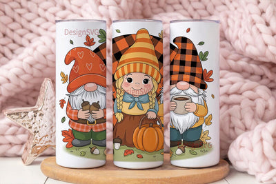 Fall Gnomes 20oz Tumbler Wrap Sublimation DesignSVG 