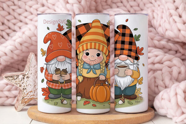 Fall Gnomes 20oz Tumbler Wrap Sublimation DesignSVG 