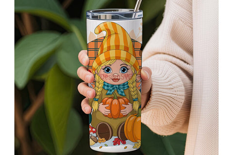 Fall Gnomes 20oz Tumbler Wrap Sublimation DesignSVG 