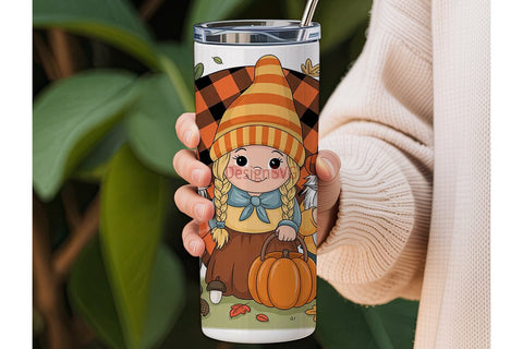 Fall Gnomes 20oz Tumbler Wrap Sublimation DesignSVG 