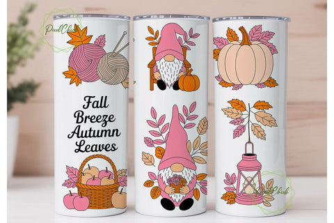 Fall Gnomes 20oz Tumbler Wrap Sublimation PixelChick 