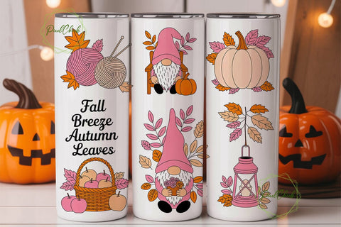 Fall Gnomes 20oz Tumbler Wrap Sublimation PixelChick 