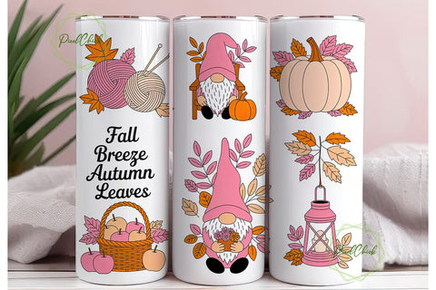 Fall Gnomes 20oz Tumbler Wrap Sublimation PixelChick 