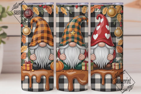 Fall Gnomes 20oz Tumbler Wrap Sublimation sassyprint 
