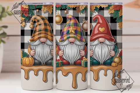 Fall Gnomes 20oz Tumbler Wrap Sublimation sassyprint 