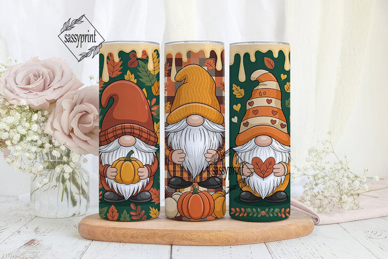 Fall Gnomes 20oz Tumbler Wrap Sublimation sassyprint 
