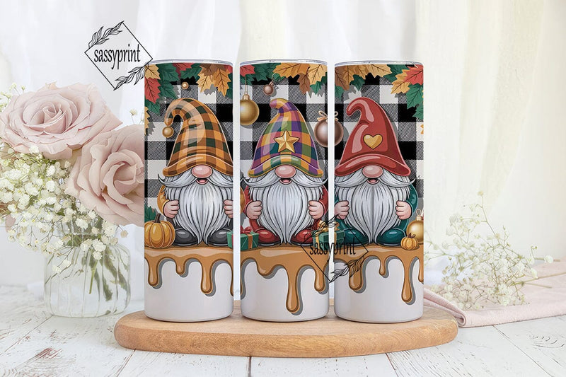 Fall Gnomes 20oz Tumbler Wrap Sublimation sassyprint 