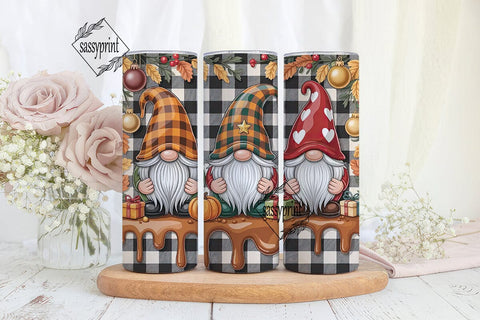Fall Gnomes 20oz Tumbler Wrap Sublimation sassyprint 