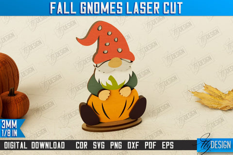 Fall Gnomes Bundle | Garden Decoration | Gnome Harvester | Halloween Gnome | Thanksgiving Gnome | CNC Files SVG Fly Design 