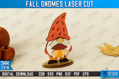 Fall Gnomes Bundle | Garden Decoration | Gnome Harvester | Halloween Gnome | Thanksgiving Gnome | CNC Files SVG Fly Design 