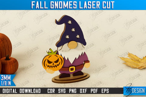 Fall Gnomes Bundle | Garden Decoration | Gnome Harvester | Halloween Gnome | Thanksgiving Gnome | CNC Files SVG Fly Design 