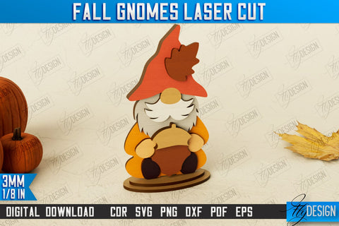 Fall Gnomes Bundle | Garden Decoration | Gnome Harvester | Halloween Gnome | Thanksgiving Gnome | CNC Files SVG Fly Design 