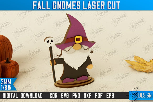 Fall Gnomes | Garden Decoration | Gnome Harvester | Halloween Gnome | Thanksgiving Gnome | CNC File SVG Fly Design 