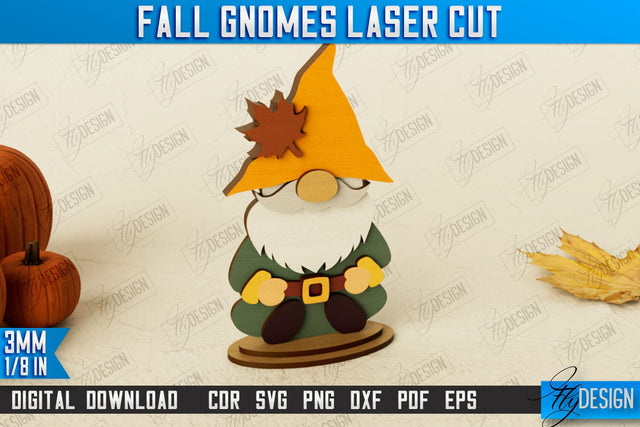 Fall Gnomes | Garden Decoration | Gnome Harvester | Halloween Gnome | Thanksgiving Gnome | CNC File SVG Fly Design 