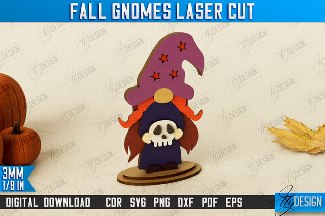 Fall Gnomes | Garden Decoration | Gnome Harvester | Halloween Gnome | Thanksgiving Gnome | CNC File SVG Fly Design 