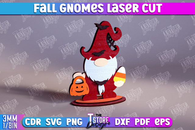 Fall Gnomes | Gnome Garden Decoration | Halloween Gnome | Thanksgiving Gnome | CNC File SVG The T Store Design 