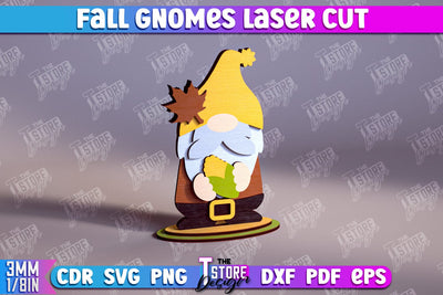 Fall Gnomes | Gnome Garden Decoration | Halloween Gnome | Thanksgiving Gnome | CNC File SVG The T Store Design 