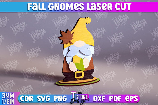 Fall Gnomes | Gnome Garden Decoration | Halloween Gnome | Thanksgiving Gnome | CNC File SVG The T Store Design 