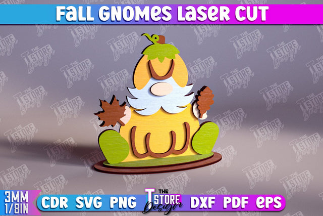 Fall Gnomes | Gnome Garden Decoration | Halloween Gnome | Thanksgiving Gnome | CNC File SVG The T Store Design 