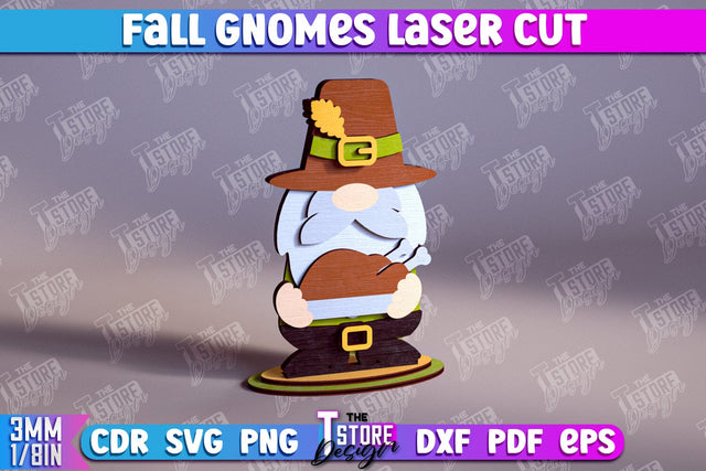 Fall Gnomes | Gnome Garden Decoration | Halloween Gnome | Thanksgiving Gnome | CNC File SVG The T Store Design 
