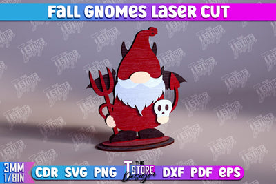 Fall Gnomes | Gnome Garden Decoration | Halloween Gnome | Thanksgiving Gnome | CNC File SVG The T Store Design 