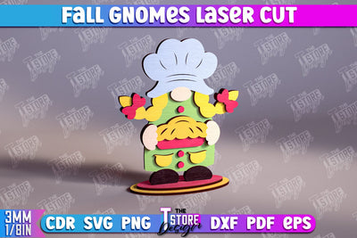 Fall Gnomes | Gnome Garden Decoration | Halloween Gnome | Thanksgiving Gnome | CNC File SVG The T Store Design 
