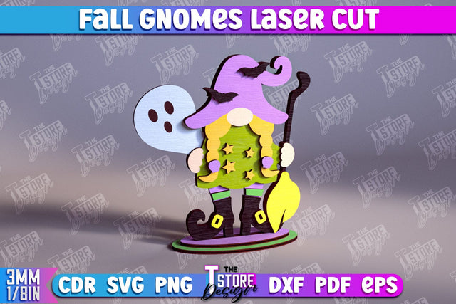 Fall Gnomes | Gnome Garden Decoration | Halloween Gnome | Thanksgiving Gnome | CNC File SVG The T Store Design 