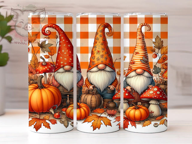 Fall Gnomes With Pumpkins 20oz Tumbler Png, Straight & Tapered Tumbler Png, Fall Gnomes Tumbler Png, Digital Download PNG Sublimation Lara' s Designs 
