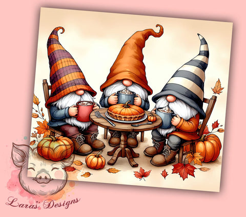 Fall Gnomes With Pumpkins 20oz Tumbler Png, Straight & Tapered Tumbler Png, Fall Gnomes Tumbler Png, Digital Download PNG Sublimation Lara' s Designs 