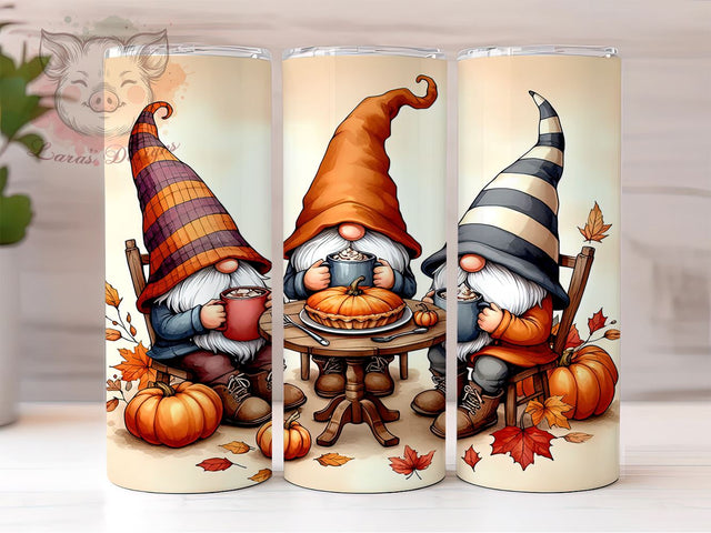 Fall Gnomes With Pumpkins 20oz Tumbler Png, Straight & Tapered Tumbler Png, Fall Gnomes Tumbler Png, Digital Download PNG Sublimation Lara' s Designs 