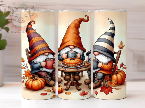 Fall Gnomes With Pumpkins 20oz Tumbler Png, Straight & Tapered Tumbler Png, Fall Gnomes Tumbler Png, Digital Download PNG Sublimation Lara' s Designs 